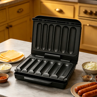 Grille-sandwich électrique multifonctionnelle à alimentation directe d'usine, presse à panini, design innovant avec plaque inclinée et bac à graisse