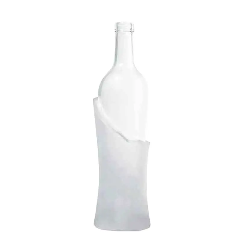 Special layered relief hollow carved snow mountain glass bottle with special texture