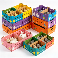 Boîtes en carton ondulé vierges avec trous d'aération, boîte d'emballage pour animaux de ferme, pour poulets, lapins, petits animaux, expédition en gros