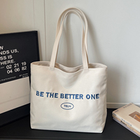 Canvas Damen-Mode-Schultertasche mit Schriftzug, individuell bedruckbar, AZO-frei, anpassbar, mittelgroß, große Kapazität