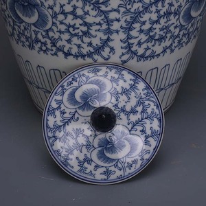 Wholesale China Decorative <strong>Large</strong> <strong>Jars</strong> Porcelain Blue White Ceramic Storage <strong>Jar</strong> with Happiness Words Set of 2 - Product Image 4