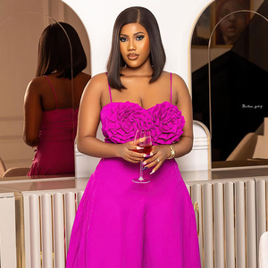 Nouvelle <span class=keywords><strong>combinaison</strong></span> sexy pour femmes européennes et américaines, <span class=keywords><strong>taille</strong></span> haute, avec bretelles, <span class=keywords><strong>pantalon</strong></span> large, <span class=keywords><strong>grande</strong></span> <span class=keywords><strong>taille</strong></span>, couleur unie, jupe-<span class=keywords><strong>pantalon</strong></span> - Product Image 6