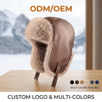 Chapeau de trappeur en cuir PU imperméable avec doublure en fausse fourrure, coupe-vent, style aviateur, pour temps froid, avec cache-oreilles, fournisseur