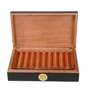 Caja de puros de madera maciza hecha a mano ODM Caja de madera de embalaje personalizada reutilizable para humidores de cigarrillos y regalos