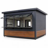 Kiosque mobile préfabriqué pour la vente au détail, unité de bar à café, comptoir de service vitré pour la vente de rue