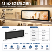 Pantalla Ultra Ancha de 9.1 Pulgadas para Señalización Digital en Pasillos de Tiendas de Abarrotes, Módulo de Pantalla LCD Estirada Tipo Barra