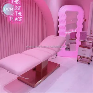 Verstelbare Hoogte Roze Beauty Massagetafel Elektrische Massagebed Spa Gezichtsbed Voor Spa