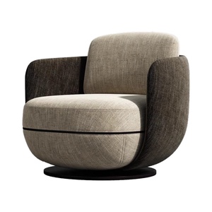 Fauteuil pivotant confortable en velours capitonné de style moderne Zxm, fauteuil d'appoint pour salon, bureau, détente - Product Image 2