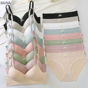 High Quality High-Quality Women's Set Plus Size Bow With Adjustable Back Buckle and Soft Fixed Cup Bra - Product Image 1