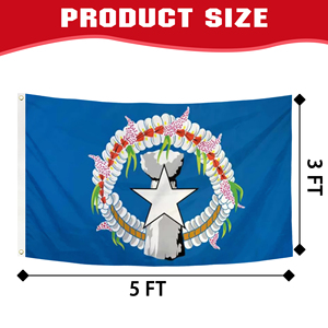 Bandera de las Islas Marianas del Norte 3x5 pies, Poliéster 100D, Color Latte Stone, Bandera Nacional del Territorio de los Estados Unidos CNMI - Product Image 2