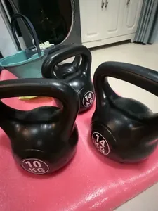 Factory Direct Premium Black PE+Cement 2-20kg Kettlebell Set High Quality <b>Free</b> <b>Weights</b> for Sport & Home Fitness - Product Image 4