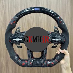 Volant en fibre de carbone avec écran LED et palettes de changement de vitesse pour Mercedes Benz A45 AMG CLS W176 C63 W204 <span class=keywords><strong>CLA</strong></span> W212 W207 W218 W117 - Product Image 4