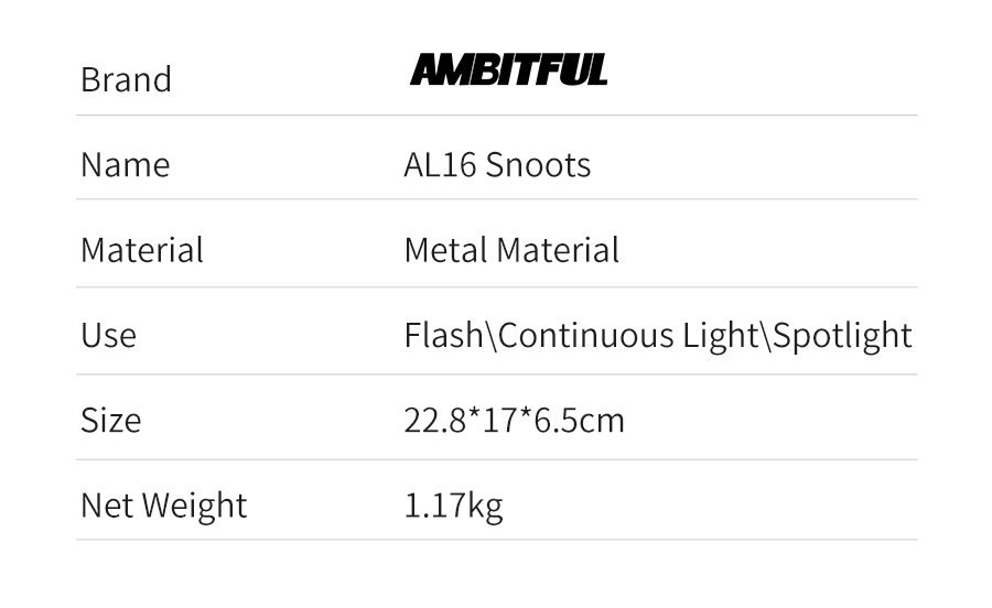AMBITFUL AL-16 Focalize Conical Snoot Optical Condenser Art Special Effects Shaped Beam Light Cylinder with Shape and Color Gel