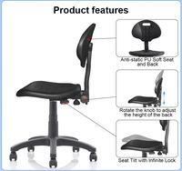 Chaise pivotante antistatique ESD moderne en gros pour comptoir, dessin technique, laboratoire scolaire, réglable en hauteur, salle de classe, laboratoire informatique