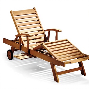 Tumbonas Reclinables de Madera Maciza de Teca de Lujo Modernas para Jardín Tropical y Muebles de Playa para Villas - Product Image 3