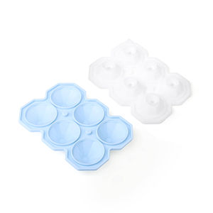Moldes de silicona reutilizables para 6 cubos de hielo grandes con forma de diamante y tapa - Product Image 5