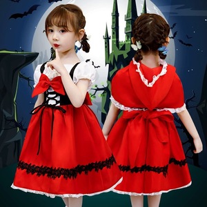 Conjunto de ropa de espectáculo de escenario, ropa de Halloween para <span class=keywords><strong>niña</strong></span>, traje de Carnaval, <span class=keywords><strong>disfraz</strong></span> de <span class=keywords><strong>Caperucita</strong></span> <span class=keywords><strong>Roja</strong></span> con capa - Product Image 3
