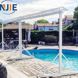 Auvent rétractable <span class=keywords><strong>manuel</strong></span> à <span class=keywords><strong>double</strong></span> projection de haute qualité pour balcon extérieur, protection UV, cadre en aluminium, autoportant, style papillon - Product Image 3