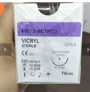Hilo de Sutura Quirúrgica Aprobado por OEM, Ácido Poliglicólico 910, Nylon, Seda, PGA, PDO, PDS, PGLA, <span class=keywords><strong>Catgut</strong></span> Crómico con Aguja - Product Image 4