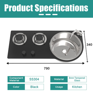 Fornello a Gas Compatto JDA a 2 Fuochi per Camper con Lavello Curvo Integrato, Cucina Mobile Tutto-<span class=keywords><strong>in</strong></span>-Uno con Accessori Gratuiti per Piccoli Camper e <span class=keywords><strong>Roulotte</strong></span> - Product Image 2