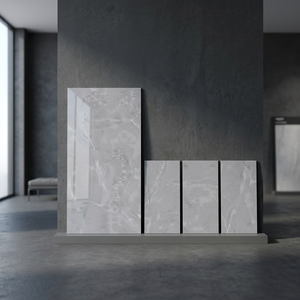 Azulejos de porcelana brillante para piso y pared, color gris ónix, 800x1600 mm, diseño elegante de ónix gris, 80x160 cm - Product Image 5