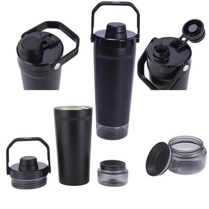 Shaker personalizzato con logo, 600 ml, in acciaio inossidabile, isolato sottovuoto, a prova di perdite, con base portaoggetti - Product Image 5