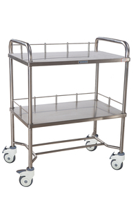 Ginee harga pabrik Medis 304 baja tahan karat karat troli instrumen medis lapisan ganda furnitur rumah sakit - Product Image 2