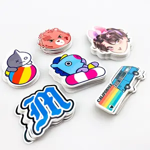 Custom Design Personalized Logo Self Adhesive Waterproof PVC Vinyl Cartoon Die Cut Sticker