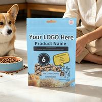 Prix d'usine, faible MOQ, sac refermable laminé imprimé couleur personnalisé, pochette pour aliments pour animaux de compagnie, emballage pour friandises pour chiens avec trou de suspension
