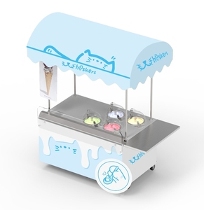 Fresh Gelato Yogurt Sorbet <strong>Slush</strong> Hot Sale 4 Tubs Outdoor PRO V4 Cart Miles Air-cooling Continuous Churning Ice Cream Machine - Product Image 2