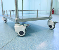 Chariot médical, mobilier d'hôpital, chariot à instruments, chariot médical mobile en acier inoxydable à 2 niveaux
