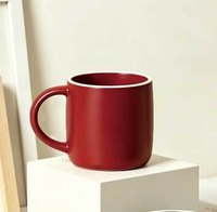 Mug à café en porcelaine rouge, céramique mate, avec logo personnalisé, pour café, avec poignée