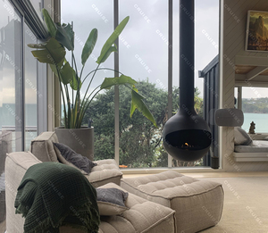 CRUISE Colgante suspendido Esfera de acero Espejo de pared único Sala de estar Chimenea Bola Decoración Redonda Lujo 360 Giratorio - Product Image 4