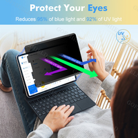 Pelindung Layar Magnetik Anti Intip PET, Film Anti Spy, Dapat Dilepas, Dapat Digunakan Kembali, Pelindung Layar untuk Tablet PC iPad, Filter Anti Cahaya Biru