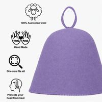 Chapeau de sauna en feutre de laine mérinos lavable et réutilisable, anti-chaleur, épaisseur 3 mm, pour adultes, best-seller