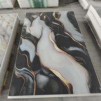 Panneau mural en marbre brillant UV, résistant à l'eau et aux rayures, revêtement UV E0, directement de l'usine, pour la décoration de chambre.