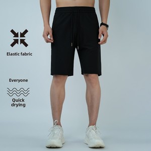 夏季户外凉爽触感尼龙男士速干中腰抽绳纯色及膝沙滩短裤 Normcore/简约短裤 - Product Image 2