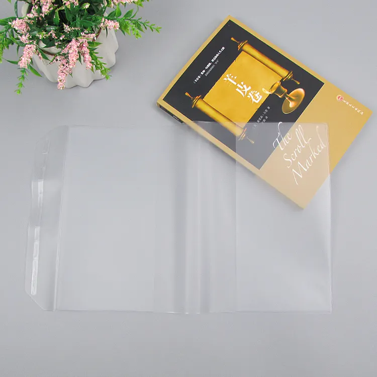 غطاء الكتاب القابل للمط الشفاف الشفاف المصنوع من كلوريد البولي فينيل من المصنع مباشرة