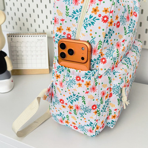 Floral print <b>large</b> capacity lightweight <b>backpack</b> adjustable shoulder straps breathable double shoulder bag daily commute - Product Image 5