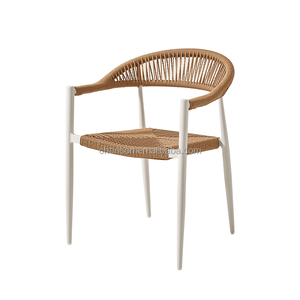 Silla de Comedor Moderna para Patio y Restaurante, Apilable, de Aluminio y Ratán para Exteriores, Venta al Por Mayor, Foshan - Product Image 2