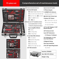 Ensemble d'outils complet en acier au chrome-vanadium de haute qualité, 105 pièces, coffret en aluminium, réparation automobile et domestique, comprend une clé à douille combinée