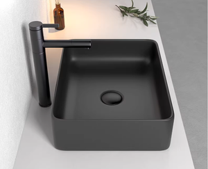 <span class=keywords><strong>Lavabo</strong></span> mural <span class=keywords><strong>rectangulaire</strong></span> en céramique noir, style nordique moderne, <span class=keywords><strong>à</strong></span> <span class=keywords><strong>poser</strong></span> sur comptoir, facile <span class=keywords><strong>à</strong></span> nettoyer, pour hôtel - Product Image 2