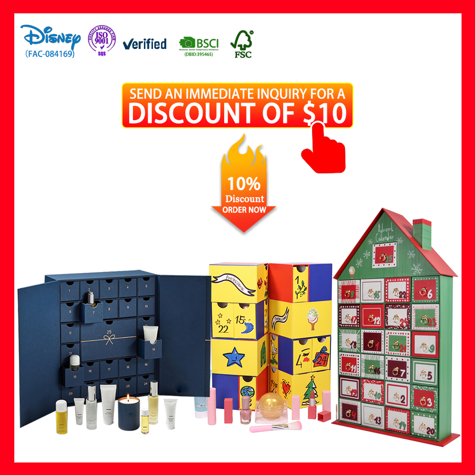 Hot!Custom Logo Printed Gift Packaging Luxury Advent Calendar Christmas ...