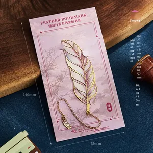 Exquisite Classical Feather Painting Aesthetic Metal Student Reading Clip Cultural Creative Promotional <strong>Bookmarks</strong> - Product Image 6