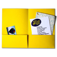 Tarjeta gruesa personalizada de 350gsm, impresión en Color de papel, tres carpetas de bolsillo