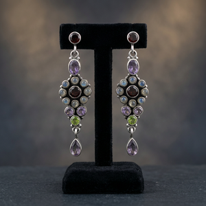 Art Palace <b>Fine</b> <b>Stud</b> Silver <b>Earrings</b> with Natural Gemstone for Party Jewelry - Product Image 1