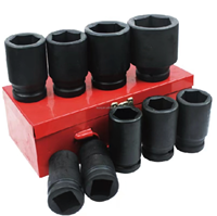 Vente chaude 1 pouce Heavy Duty Noir Phosphate Impact Socket Set 9-Piece DIY OEM Support CR-V Matériel