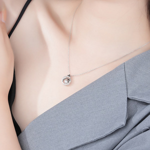 S925 เงินสเตอร์ลิง ทูโทน ฮอลโลว์ สตาร์ ไซร์คอนจี้สร้อยคอ เครื่องประดับอันหรูหราทันสมัยสำหรับผู้หญิง ของขวัญสวมใส่ทุกวัน - Product Image 2
