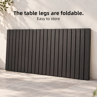 Table pliante HOMFUL 5FT en plastique HDPE, imitation bois, rectangulaire, pour jardin, terrasse, réceptions et vente en gros