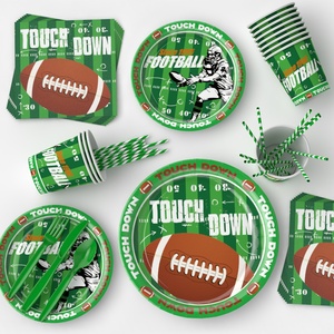 <span class=keywords><strong>Ensemble</strong></span> de vaisselle et serviettes de fête à thème football et dessin animé, très populaire pour les anniversaires - Product Image 5